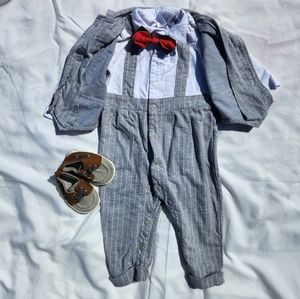 HOSUKKO Baby Boy Suit, One-Piece Romper & Vest & Bowtie (18 - 24 Months)